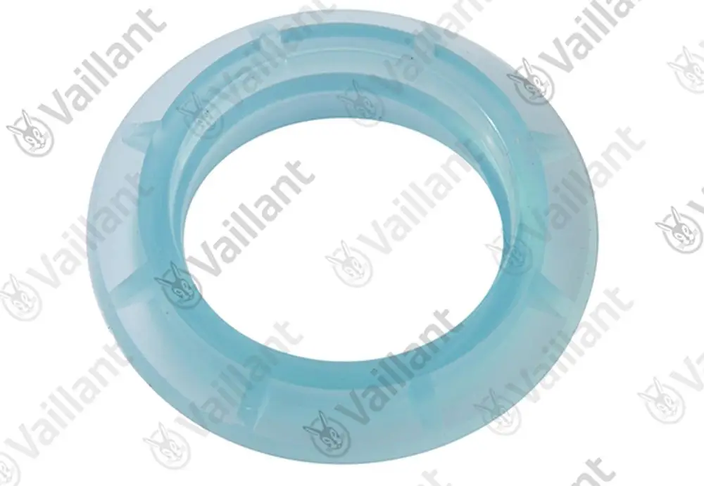 Silikonring in hellem Blau mit runder Form, hergestellt von Vaillant, zur Verwendung in Heizungs- oder Sanitärsystemen.